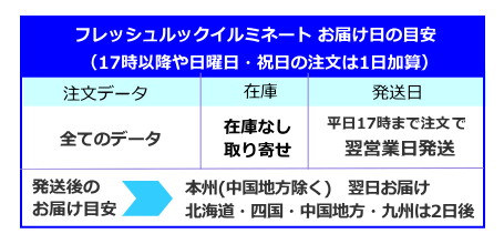 フレッシュルックデイリーズイルミネートお届け日の目安