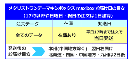 メダリストワンデー90枚入マキシボックスお届け日の目安