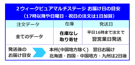 ２ウィークピュアマルチステージお届け日の目安